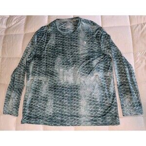 Reel Legends Reel-Tec Long Sleeve Fishing Shirt Mens 2XL Blue Fish Scales NWOT